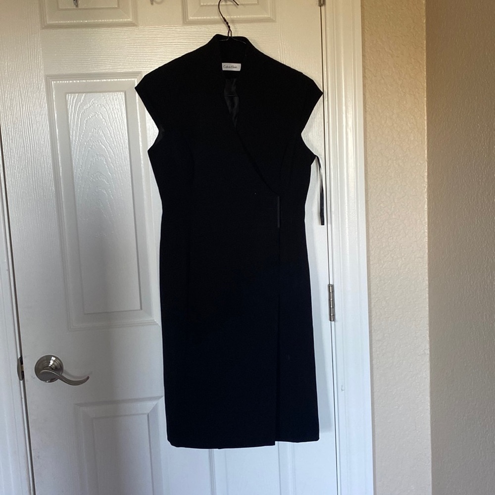 Calvin Klein black wrap dress, size 4P(Small)
